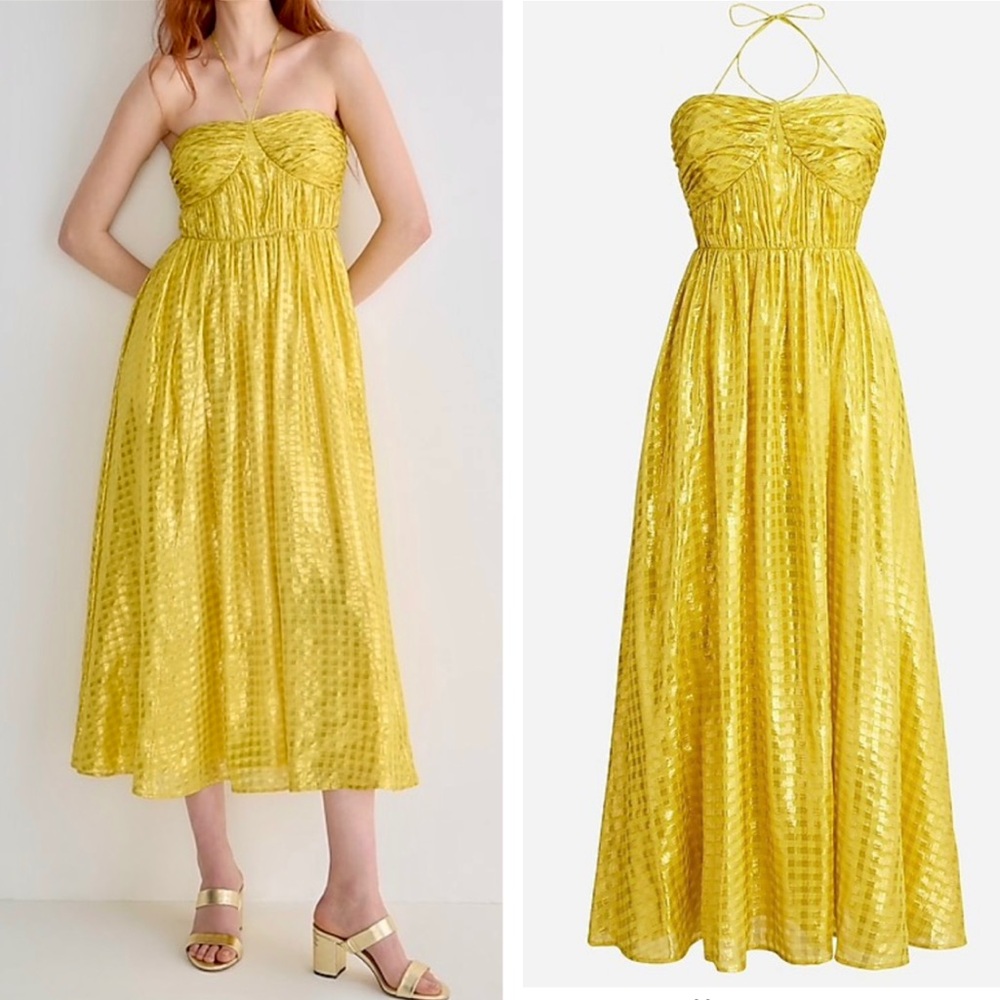 J. Crew Limited-edition halter-tie dress